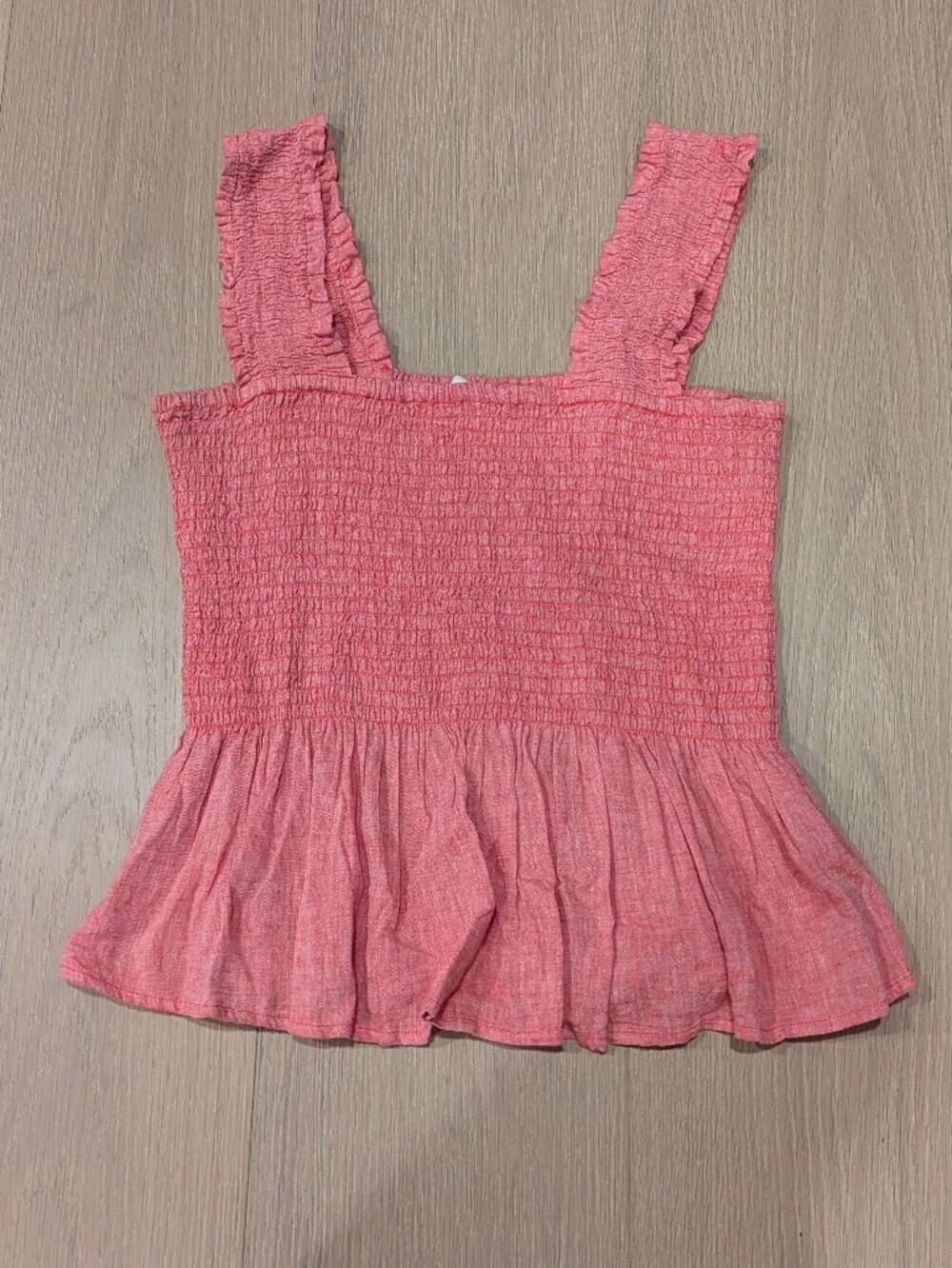 Smocked Ruffle Top - Dusty Pink/Red